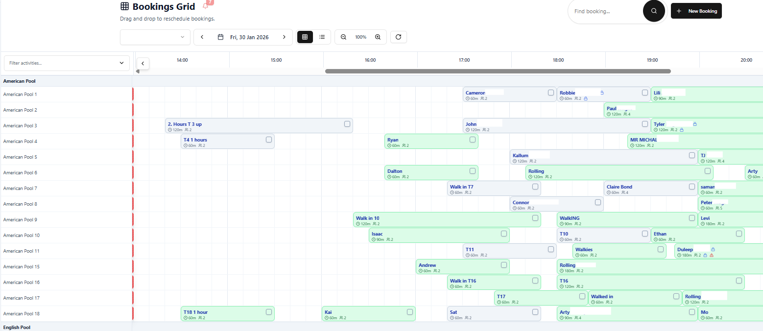 Booking Grid